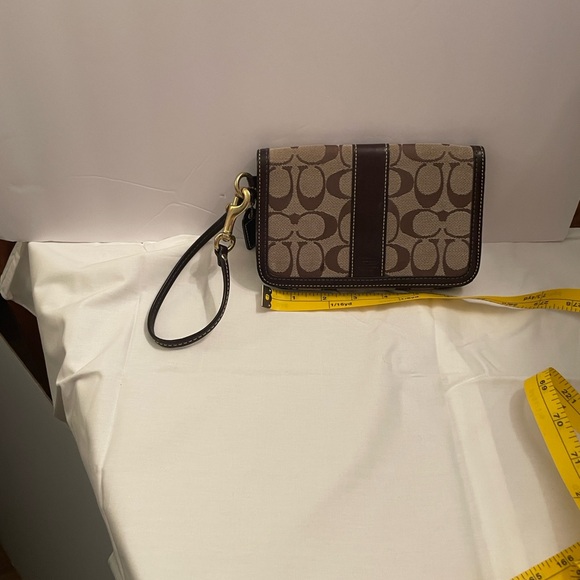 Coach Tan and Brown Wristlet - Picture 2 of 13